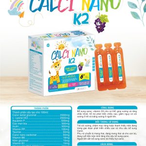 (HD) Calci Nano K2 ống cao cấp hộp có khay-Hộp 20 ống x 10ml canxi Calcium