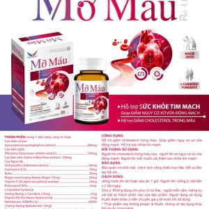 (HD) Mỡ Máu Cao Cấp lọ 30 viên- Giảm cholesterol-giảm nguy cơ xơ vữa động mạch-hỗ trợ sức khỏe tim mạch