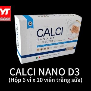 (HD) Canxi Vỉ Calci Nano D3-Hộp 6 vỉ x 10 viên canxi sữa viên màu trắng sữa