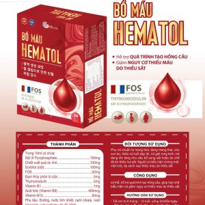 (HD) Bổ máu Hematol Hộp cứng siro-Hộp 20 ống x 10ml sắt ống