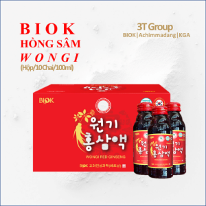 (Hàng Nhập khẩu) Nước Hồng Sâm Chai Biok Hàn Quốc-Hộp 10 chai x 100ml-Kiện 10 Hộp