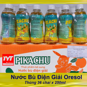 Oresol nước Pikachu-Chai 250ml Bù nước bù khoáng và bổ sung điện giải