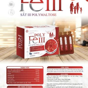 (HD) Sắt ống Poly Fe III-hộp 20 ống x 10ml sắt hữu cơ vị thơm ngon