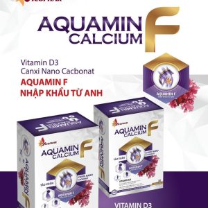 (HD) Canxi Aquamin F hộp cứng vico-Calcium từ tảo biển đỏ hộp 1 lọ 30 viên