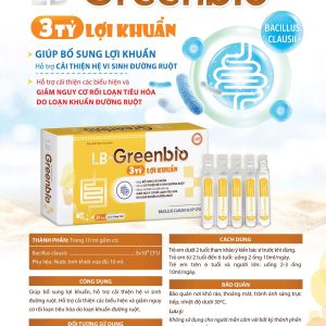 (HD) Men ống vi sinh cao cấp LB GreenBio 3 tỷ lợi khuẩn-Hộp 20 ống x 10ml