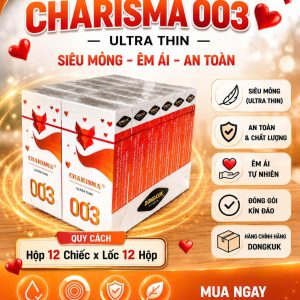 BCS Charisma 0,03 Trơn siêu mỏng DK đỏ Hộp 12 chiếc trơn mỏng-Lốc 12 Hộp bao cao su