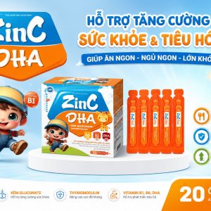 (HD) Zin C DHA-Hộp 20 Ống x 10ml với Kẽm gluconate-thymomoduline