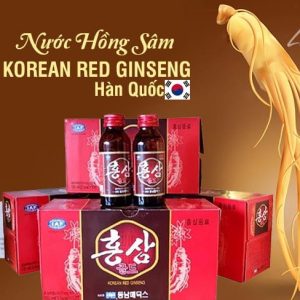 (Nhập khẩu Korea) Sâm nước Hàn Quốc Korea Red Ginseng-Hộp 10 chai thủy tinh
