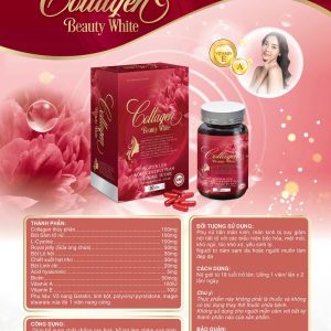 Collagen beauty White viên uống đẹp da cao cấp- Hộp cứng x 1 Lọ 30 viên