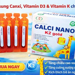 (HD) Canxi nano K2 Gold Hộp 20 Ống x 10ml bổ sung calci cho xương răng chắc khỏe