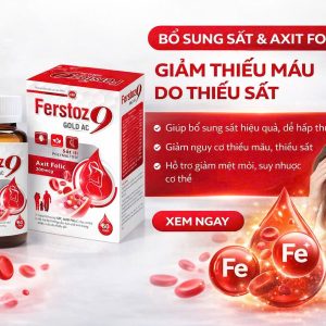 (HD) Sắt Lọ+Acid Folic Chai 60 viên Ferstoz9 Gold AC-Bổ sung sắt giúp giảm thiếu máu do thiếu sắt