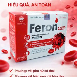 (HD) Sắt vỉ hộp 100 viên Feron Gold-Bổ sung sắt giúp giảm thiếu máu do thiếu sắt