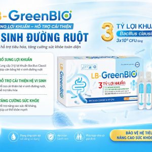 (HD) Men ống vi sinh cao cấp LB GreenBio 3 tỷ lợi khuẩn-Hộp 20 ống x 10ml
