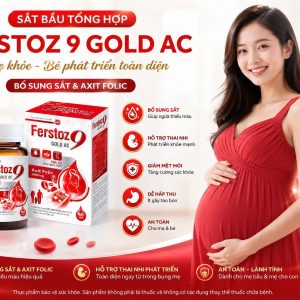 (HD) Sắt bầu Fertoz 9 Gold Lọ 60 viên-Bổ sung sắt Acid Folic và các khoáng chất trước, trong thời kỳ mang thai và sau sinh giúp giảm thiếu máu do thiếu sắt
