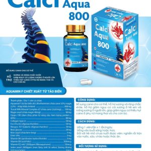 (HD) Canxi viên Aqua 800 hữu cơ-Viên nén hộp cứng 30 viên canxi từ tảo biển đỏ bổ sung calcium D3 giúp xương răng chắc khỏe