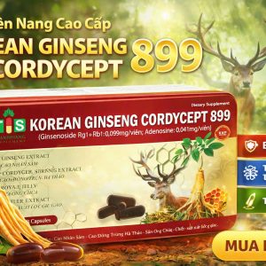 Sâm vỉ hộp sắt Korean Ginseng Cordycep 899-Hộp 60 viên