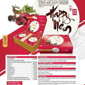 (HD) Đạm Vỉ Hộp cứng-Viên ăn ngủ ngon Happy New-Hộp 6 vỉ x 10 viên cao cấp