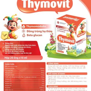 (HD) Siro Hộp cứng Thymovit tăng cường sức đề kháng và tăng cường tiêu hóa 20 Ống x 10ml